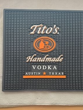 Tito's Handmade Vodka Bar Mat - Black & Orange